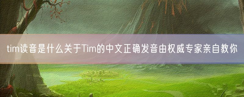 <strong>tim读音是什么关于Tim的中文正确发音由权威专家亲自教你</strong>