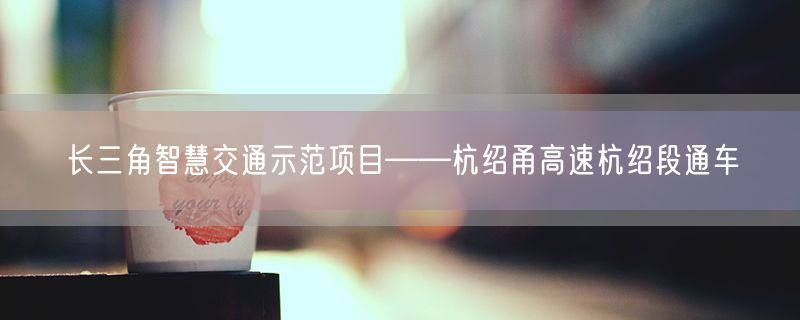 长三角智慧交通示范项目——杭绍甬高速杭绍段通车